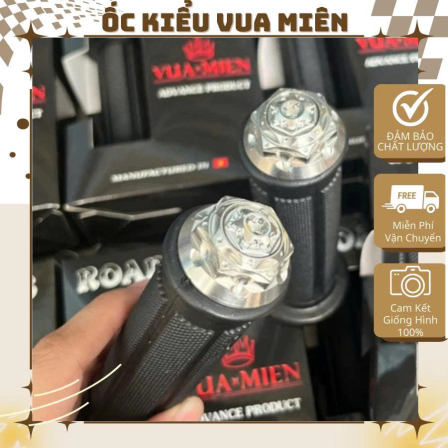 Gù tay lái inox 304 mẫu 6 cạnh sáng bóng (kèm ốc inox + cao su)